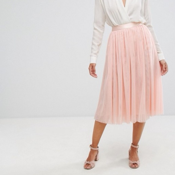Oasis Dresses & Skirts - Oasis pink tulle midi skirt